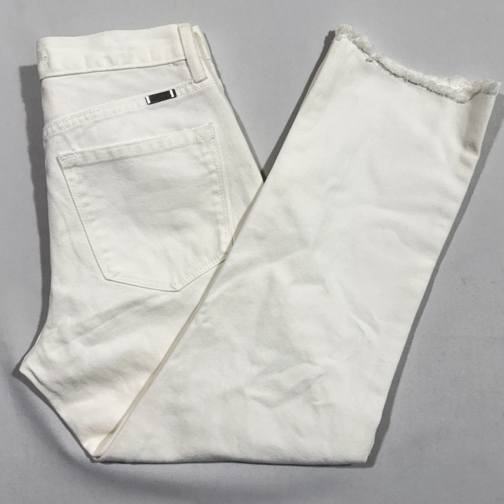 KanCan Womens Jeans Size 3 25 White Rigid Cotton Distressed Straight Y2K Grunge